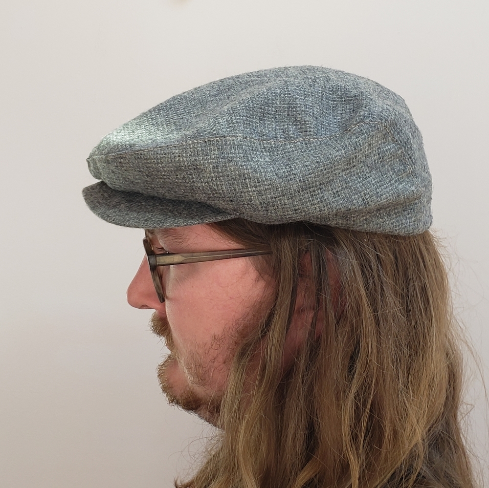 Vintage Union-made Gray Wool Flat Cap, Size Medium